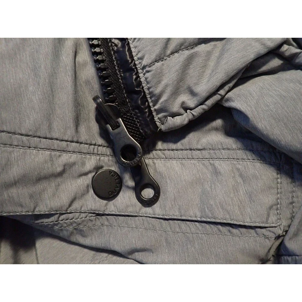 Duvetica Jacket Mens 46 Small Two Tone Gray Navy Down Puffer Hooded Packable